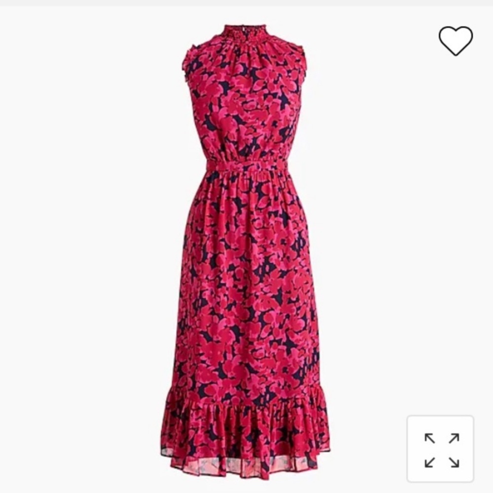 NWT J. Crew sleeveless smocked-top floral midi dress Size 10